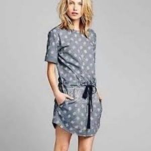 Gap Bandana Paisley Drop Waist Chambray Sheath Dress sz XS
